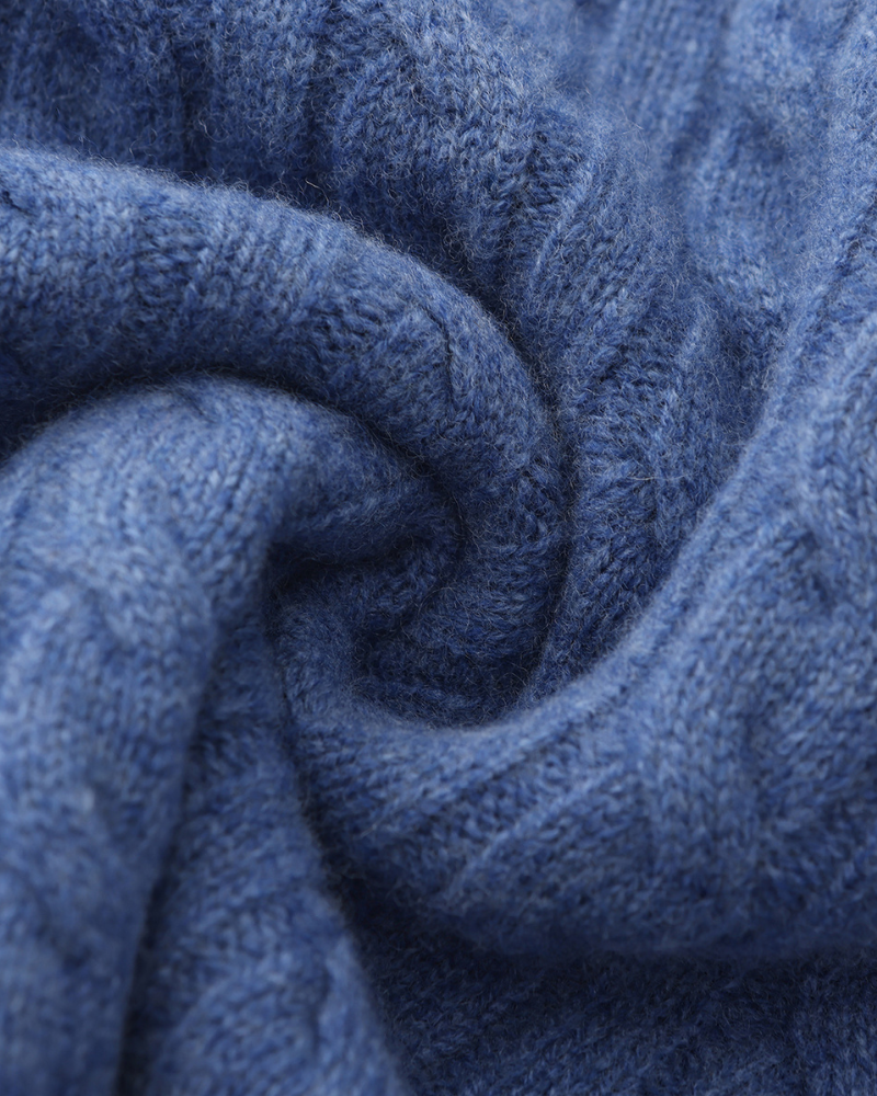 100% Kasjmier Geweven Half-Zip Trui