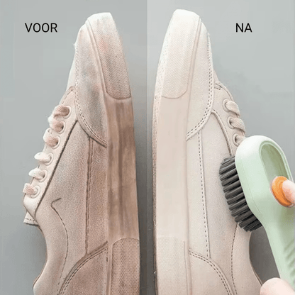 Schoenborstel met zeepdispencer